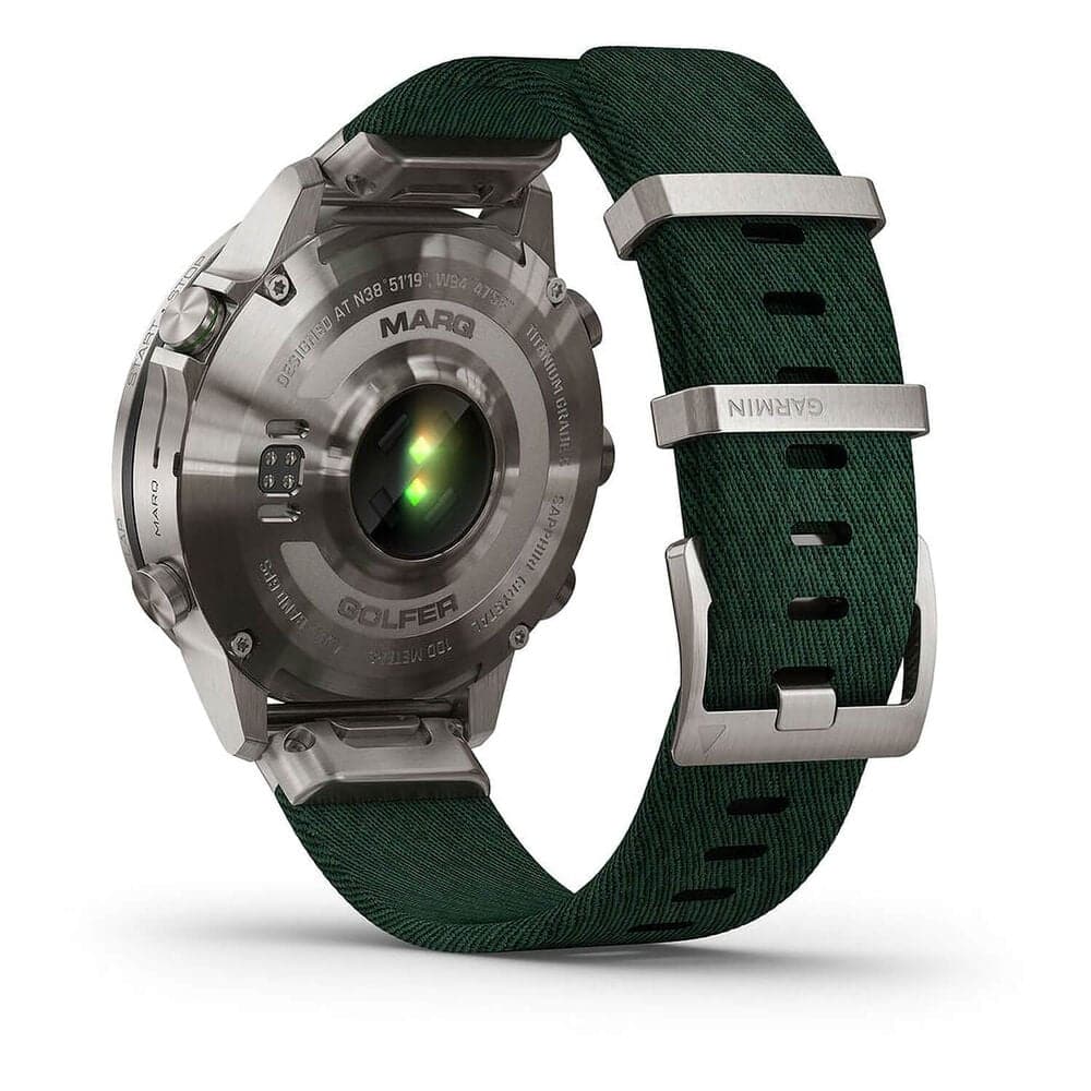Buy Garmin,Garmin MARQ® Golfer (Gen 2) 46mm Titanium Case Green Ceramic Bezel Strap Watch - Gadcet UK | UK | London | Scotland | Wales| Near Me | Cheap | Pay In 3 | Watches