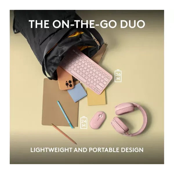 Buy Logitech,Logitech Pebble 2 MK380 Wireless Keyboard & Mouse Set - Rose - Gadcet UK | UK | London | Scotland | Wales| Near Me | Cheap | Pay In 3 | Computer Accessory Sets