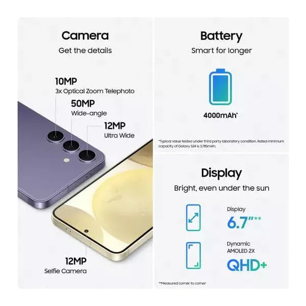 Buy Samsung,Samsung Galaxy S24 5G - 128GB AI Mobile Phone - Amber Yellow - Unlocked - Gadcet UK | UK | London | Scotland | Wales| Near Me | Cheap | Pay In 3 | Mobile & Smart Phones