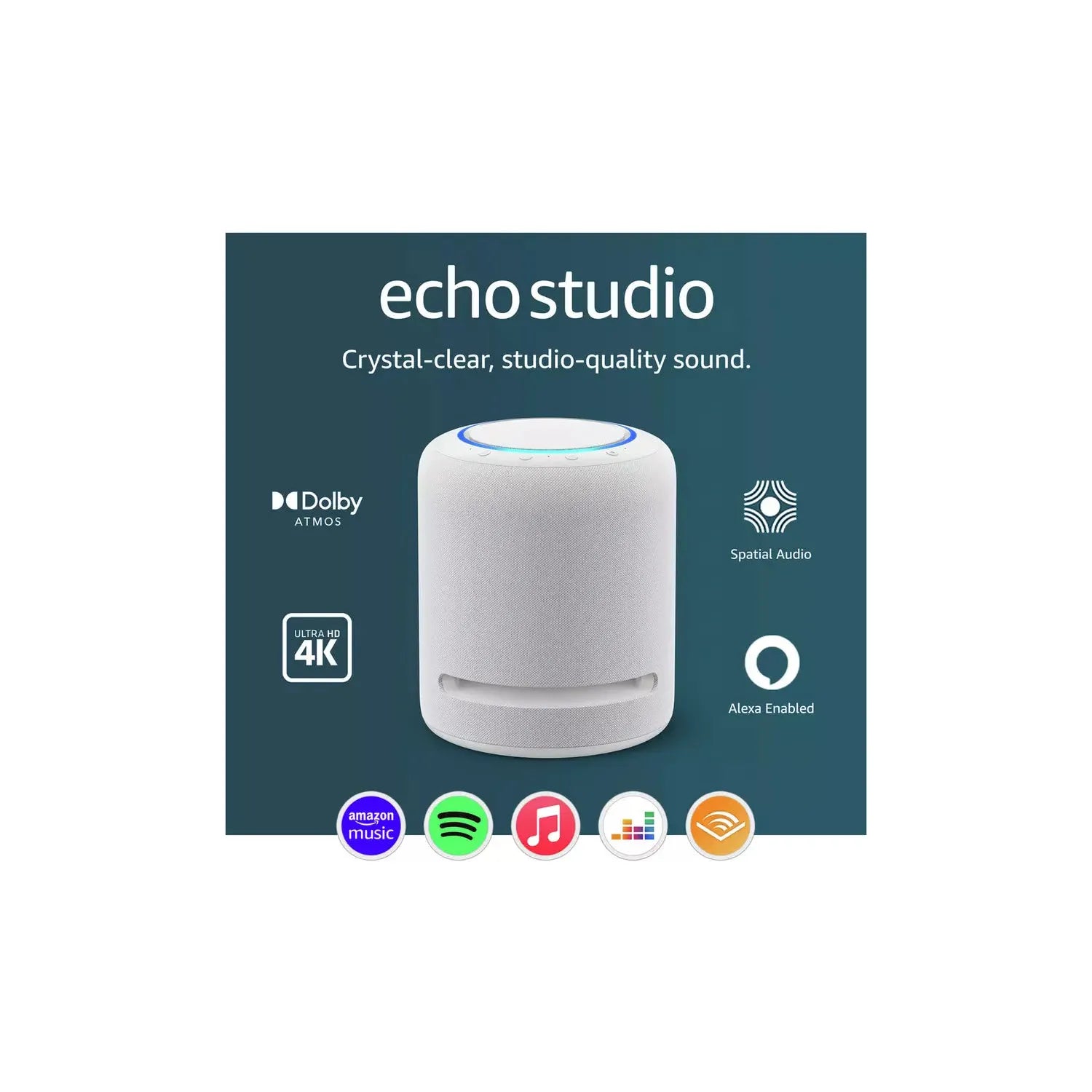 Buy Amazon,Amazon Echo Studio Smart Speaker With Alexa - Glacier White - Gadcet UK | UK | London | Scotland | Wales| Near Me | Cheap | Pay In 3 | Speakers