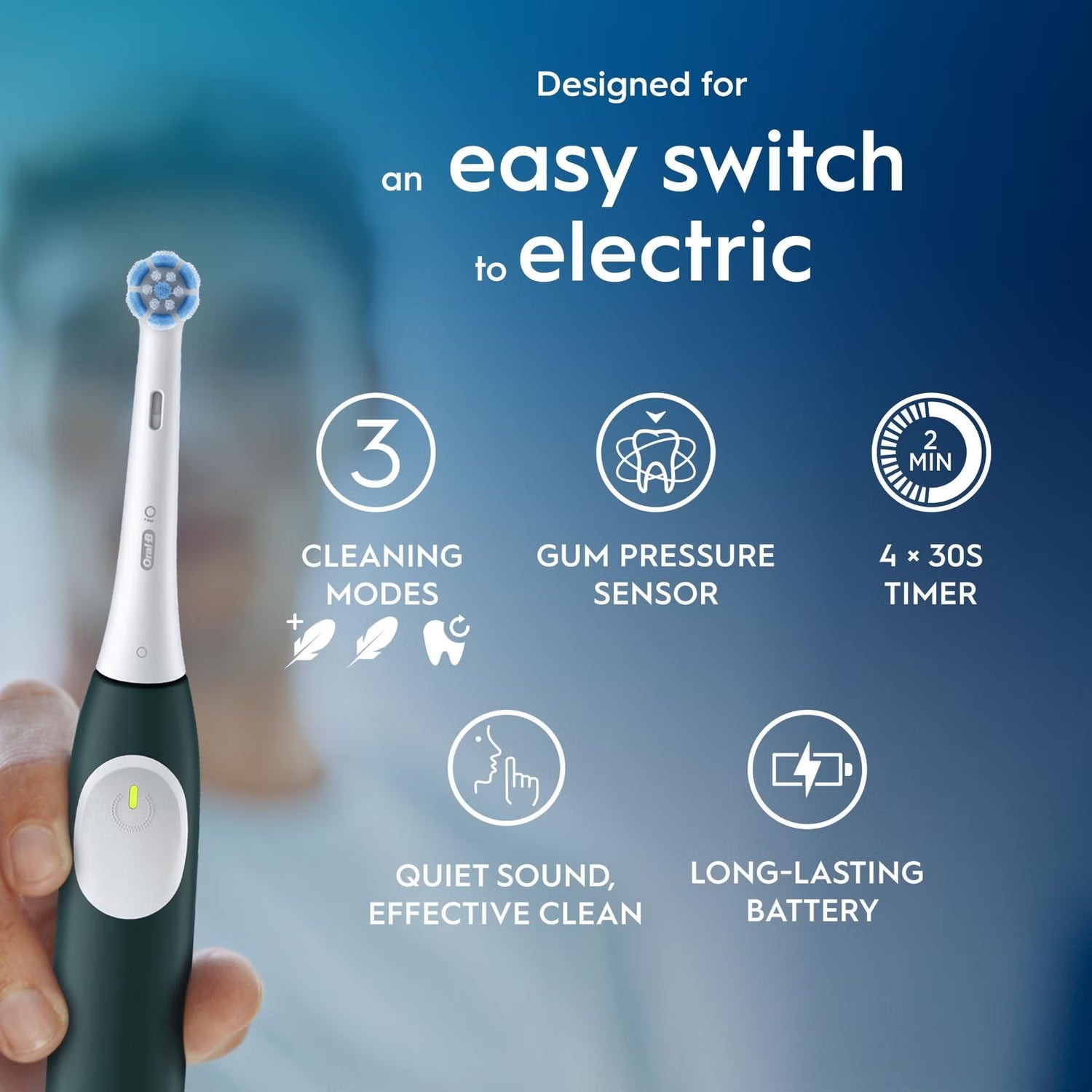 Buy Oral-B,Oral-B iO2 Series Electric Toothbrush – Forest Green - Gadcet UK | UK | London | Scotland | Wales| Near Me | Cheap | Pay In 3 | Electric Toothbrushes