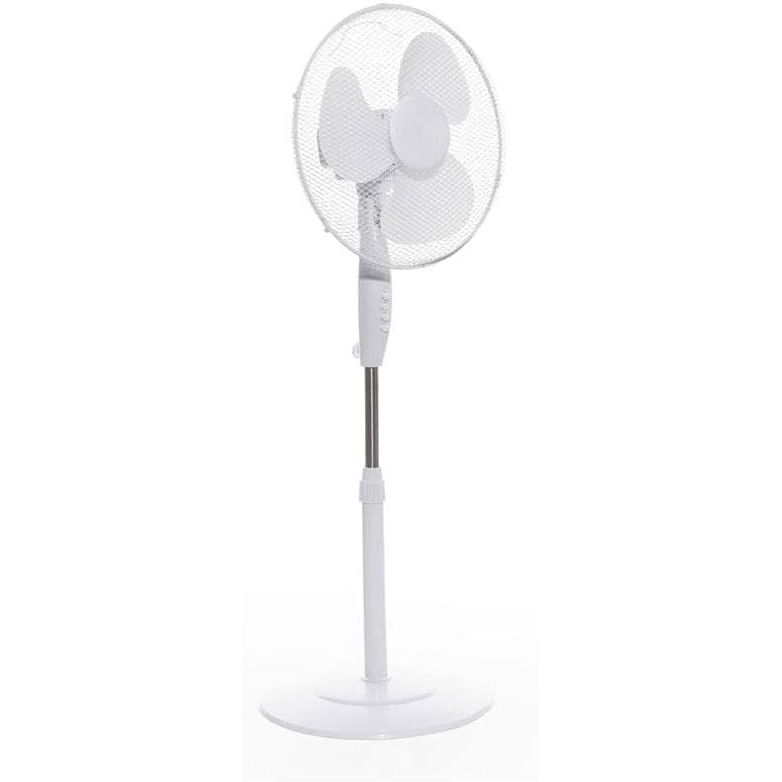 Buy DAEWOO,Daewoo 16" White Pedestal Fan (COL1568) | Adjustable Height | 3 Speed Settings | Oscillating Cooling Fan - Gadcet UK | UK | London | Scotland | Wales| Near Me | Cheap | Pay In 3 | Desk & Pedestal Fans