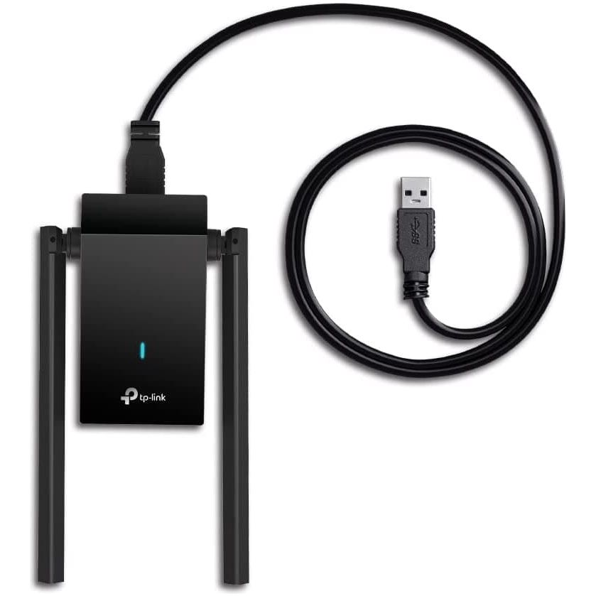 TP-Link,TP-Link AX1800 Wi-Fi 6 Dual Antennas High Gain Wireless USB 3.0 Adapter, Dual-Band, Auto Driver, MU-MIMO, Low- Latency, 1m Cable, Supports Windows 10/11, Highly Secure WPA3 (Archer TX20U Plus), Black - Gadcet.com