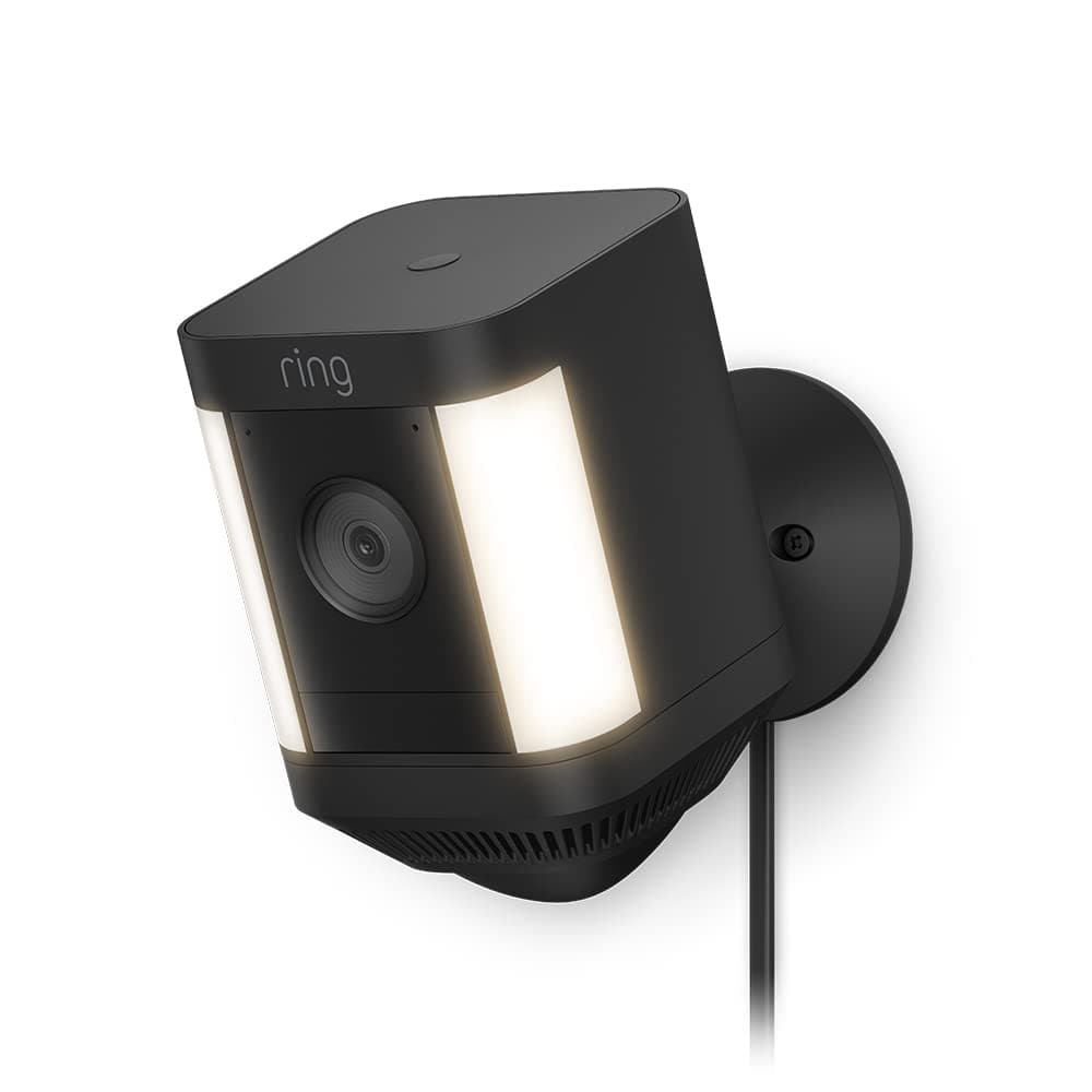 Ring,Ring Spotlight Cam Plus Plug-In by Amazon| Outdoor Security Camera 1080p HD Video, Two-Way Talk, Night Vision, LED Spotlights, Siren, alternative to CCTV system, 30-day free trial of Ring Protect - Gadcet.com