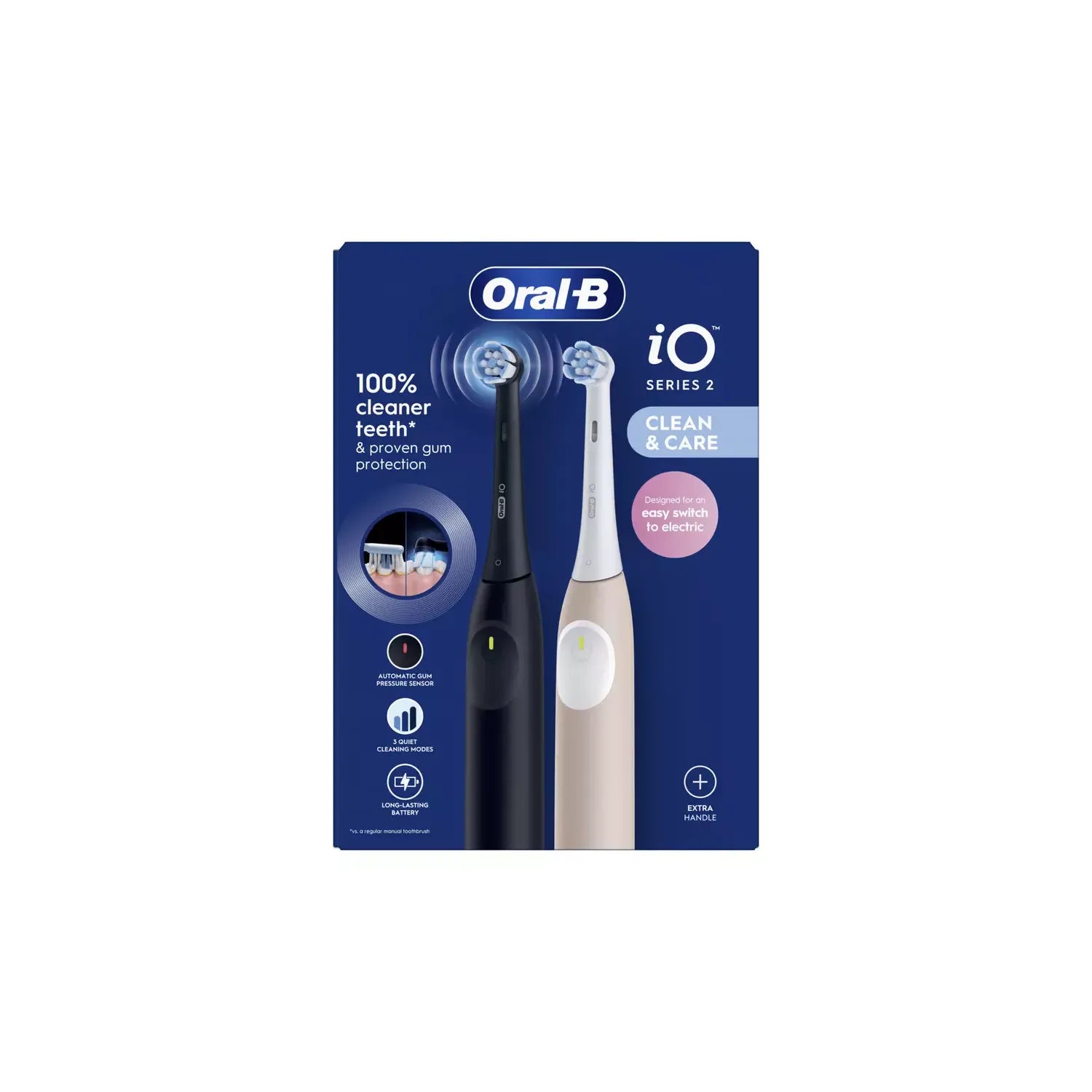 Buy Oral-B,Oral-B iO2 Duo Pack Electric Toothbrush – Night Black & Pink - Gadcet UK | UK | London | Scotland | Wales| Near Me | Cheap | Pay In 3 | Electric Toothbrushes