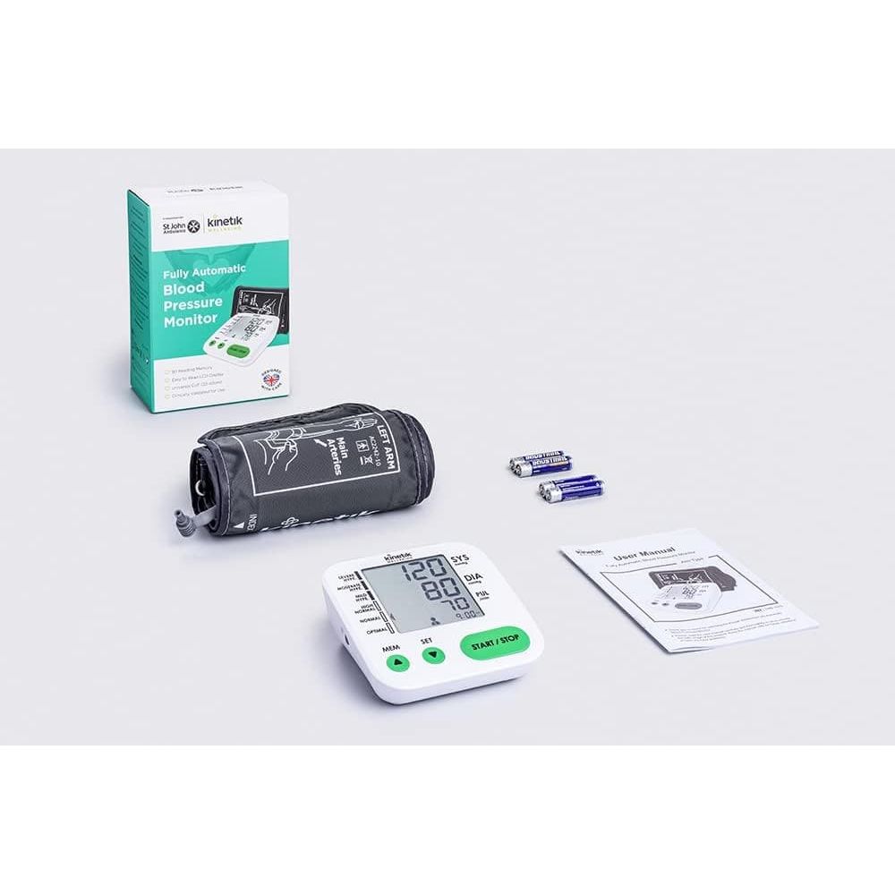Buy Kinetik,Kinetik Wellbeing Fully Automatic Blood Pressure Monitor - Used by the NHS – BIHS & ESH Validated – Universal Cuff (22-42cm) – In Association with St John Ambulance - Gadcet UK | UK | London | Scotland | Wales| Near Me | Cheap | Pay In 3 | Health Care