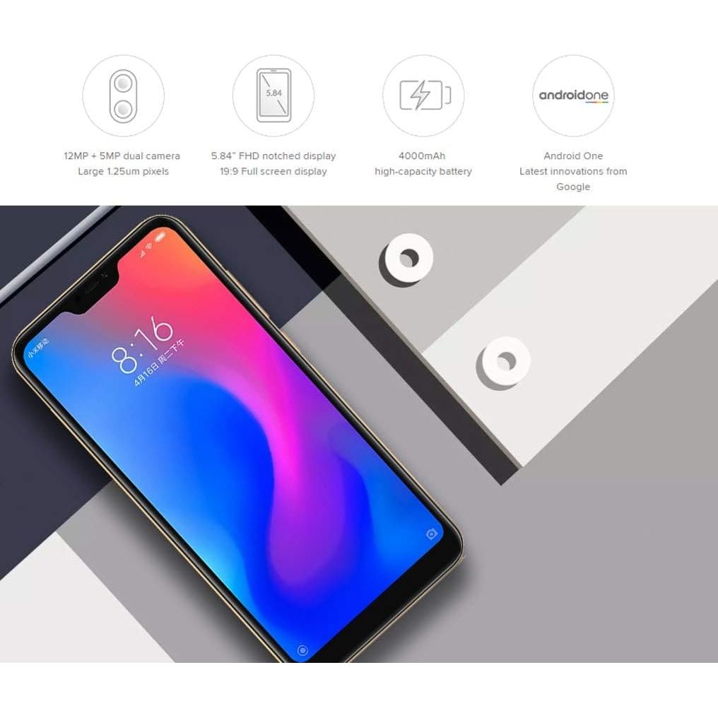 Buy Xiaomi,Xiaomi Mi A2 Lite - 4G - 64GB Storage - 4GB RAM - Dual SIM - Gold - Unlocked - Gadcet UK | UK | London | Scotland | Wales| Ireland | Near Me | Cheap | Pay In 3 | Unlocked Mobile Phones