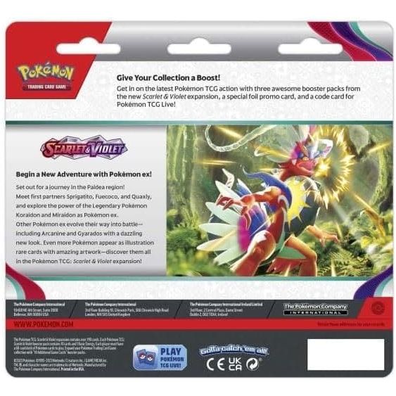 Buy Pokemon,Pokémon TCG Scarlet & Purple Blister Pack - 3 Arcanine & Oyacata Boosters, 1 Random Pack - Gadcet UK | UK | London | Scotland | Wales| Near Me | Cheap | Pay In 3 | Games