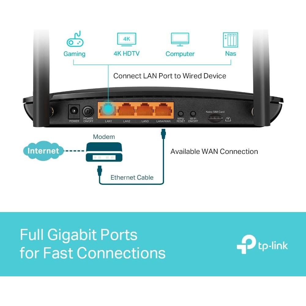 Buy TP-Link,TP-Link Archer MR500 AC1200 4G+ Cat6 WiFi 4G Router, Gigabit Port, 4G Router with Sim Slot, Mobil WiFi Router, Sim Card Router, Superfast 4G+ LTE Speed, External Antenna, MU-MIMO, Plug & Play - Gadcet UK | UK | London | Scotland | Wales| Near Me | Cheap | Pay In 3 | Network Cards & Adapters