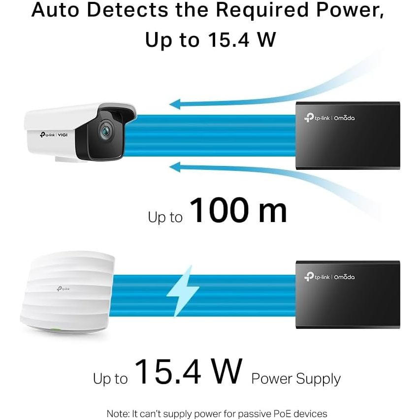 Buy TP-Link,TP-Link 802.3at/af Gigabit PoE Injector - Non-PoE to PoE Adapter, 15.4W, LED Indicator, Plug & Play, Desktop/Wall-Mount, Up to 100m, Black (PoE150S) - Gadcet UK | UK | London | Scotland | Wales| Near Me | Cheap | Pay In 3 | Power Adapters & Chargers