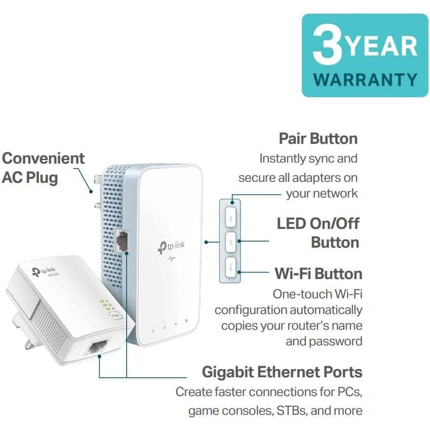 Buy TP-Link,TP-Link AV1000 Gigabit Powerline ac Wi-Fi Kit - 1200 Mbps Wi-Fi speed - Gadcet.com | UK | London | Scotland | Wales| Ireland | Near Me | Cheap | Pay In 3 | Network Cards & Adapters