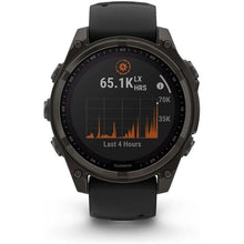 Garmin Fenix 8 Solar Sapphire GPS Smartwatch – 47mm, Carbon Grey Titanium with Black/Grey Silicone Band