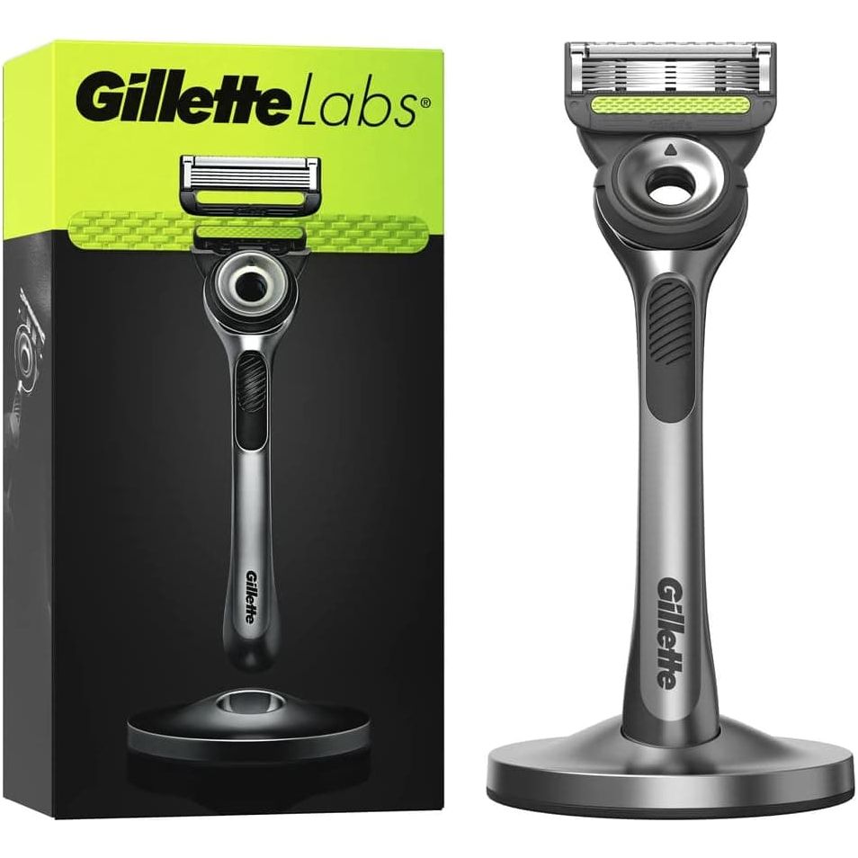 Gillette Labs Men's Razor with Exfoliating Bar - 1 Blade Refill & Premium Magnetic Stand - 1