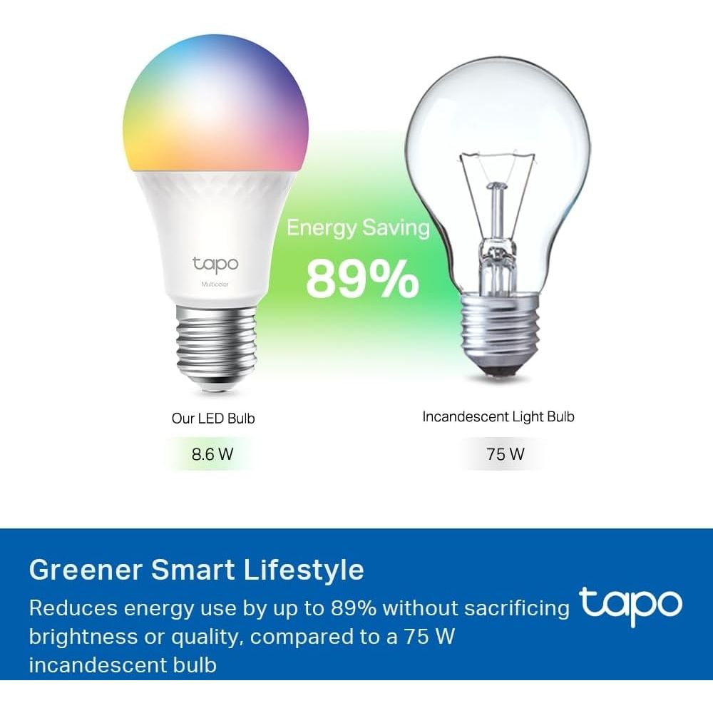 Buy Tapo,Tapo L535E Matter Smart Bulb E27 – 8.6W, 1055 lm, Dimmable & Tunable, Energy Monitoring, Works with Apple HomeKit, Alexa & Google - Gadcet UK | UK | London | Scotland | Wales| Near Me | Cheap | Pay In 3 | LED Light Bulbs