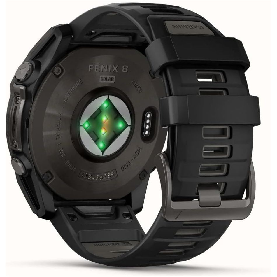 Buy Garmin,Garmin Fenix 8 - 51mm Solar Sapphire, Carbon Grey Titanium with Black/Grey Silicone Band - Gadcet UK | UK | London | Scotland | Wales| Near Me | Cheap | Pay In 3 | Smart Watches