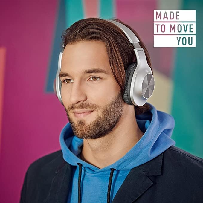 Buy Panasonic,Panasonic RB-HX220BDES Wireless Headphones, Over Ear Earphones With Ergonomic Fit, Extra Bass, Up to 23 Hours Playtime, Fast & Easy Connection and Folding Design, Silver - Gadcet UK | UK | London | Scotland | Wales| Near Me | Cheap | Pay In 3 | Headphones & Headsets