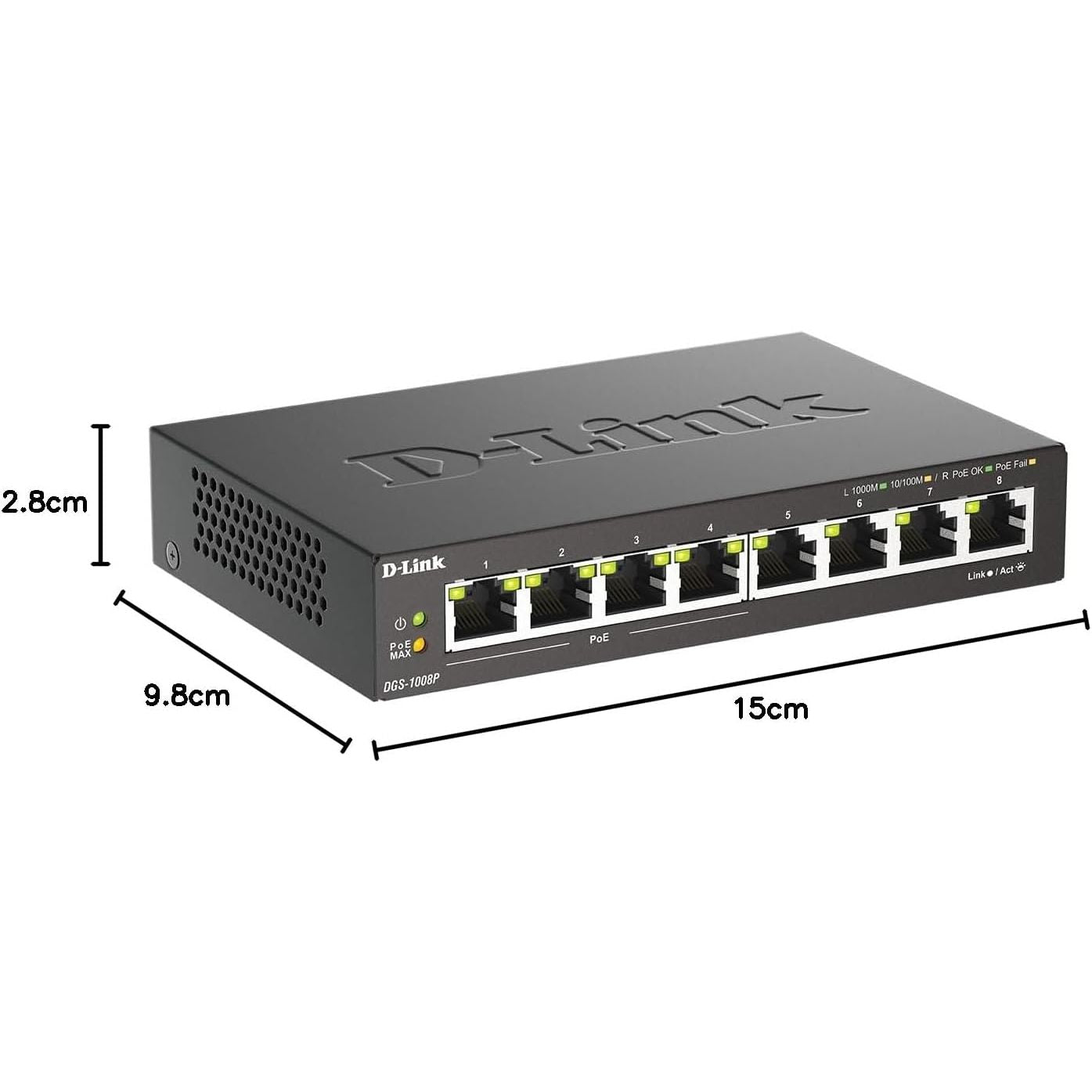 Buy D LINK,D-Link DGS-1008P 8-Port Gigabit Unmanaged PoE+ Network Switch – 4 PoE Ports, 60W Power Budget, Plug & Play, Metal Case - Gadcet UK | UK | London | Scotland | Wales| Near Me | Cheap | Pay In 3 | Power Over Ethernet Switches