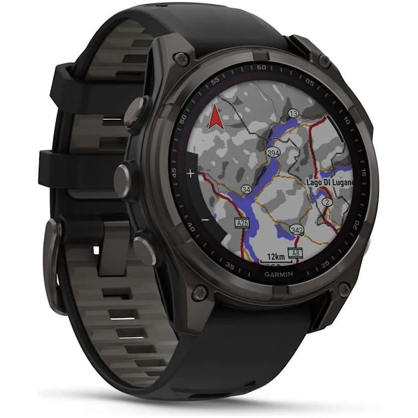 Buy Garmin,Garmin Fenix 8 Solar Sapphire GPS Smartwatch – 47mm, Carbon Grey Titanium with Black/Grey Silicone Band - Gadcet UK | UK | London | Scotland | Wales| Near Me | Cheap | Pay In 3 | Smart Watches