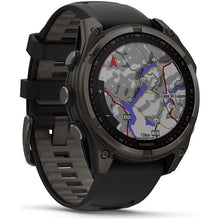 Garmin Fenix 8 Solar Sapphire GPS Smartwatch – 47mm, Carbon Grey Titanium with Black/Grey Silicone Band
