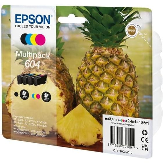 Buy Epson,Epson 604 Pineapple, Genuine Multipack, 4-colours Ink Cartridges - Gadcet UK | UK | London | Scotland | Wales| Near Me | Cheap | Pay In 3 | Toner & Inkjet Cartridges