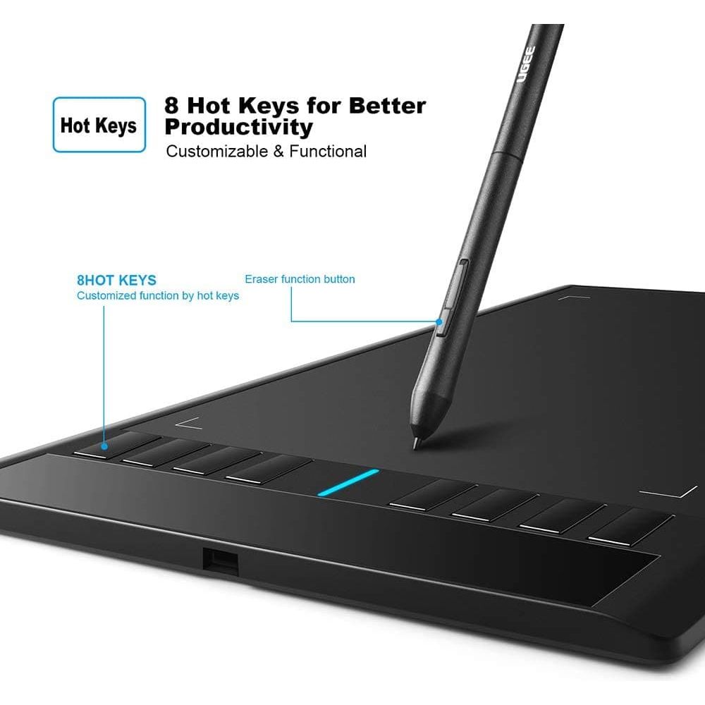 Buy UGEE,UGEE M708 V3 Drawing Tablet,10x6in 3D Digital Graphics Tablet with 8192 Level Battery-free Tilt Pen, 8 Hot Keys, Art Design Creation - Gadcet.com | UK | London | Scotland | Wales| Ireland | Near Me | Cheap | Pay In 3 | Tablet Computers