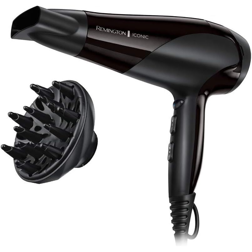 Buy Remington,Remington D3198 Ionic Hair Dryer - 2200W, Fast Professional Styling, Diffuser & Concentrator, 3 Heat/2 Speed Settings, Cool Shot - Black - Gadcet UK | UK | London | Scotland | Wales| Near Me | Cheap | Pay In 3 | Hair Dryers & Accessories
