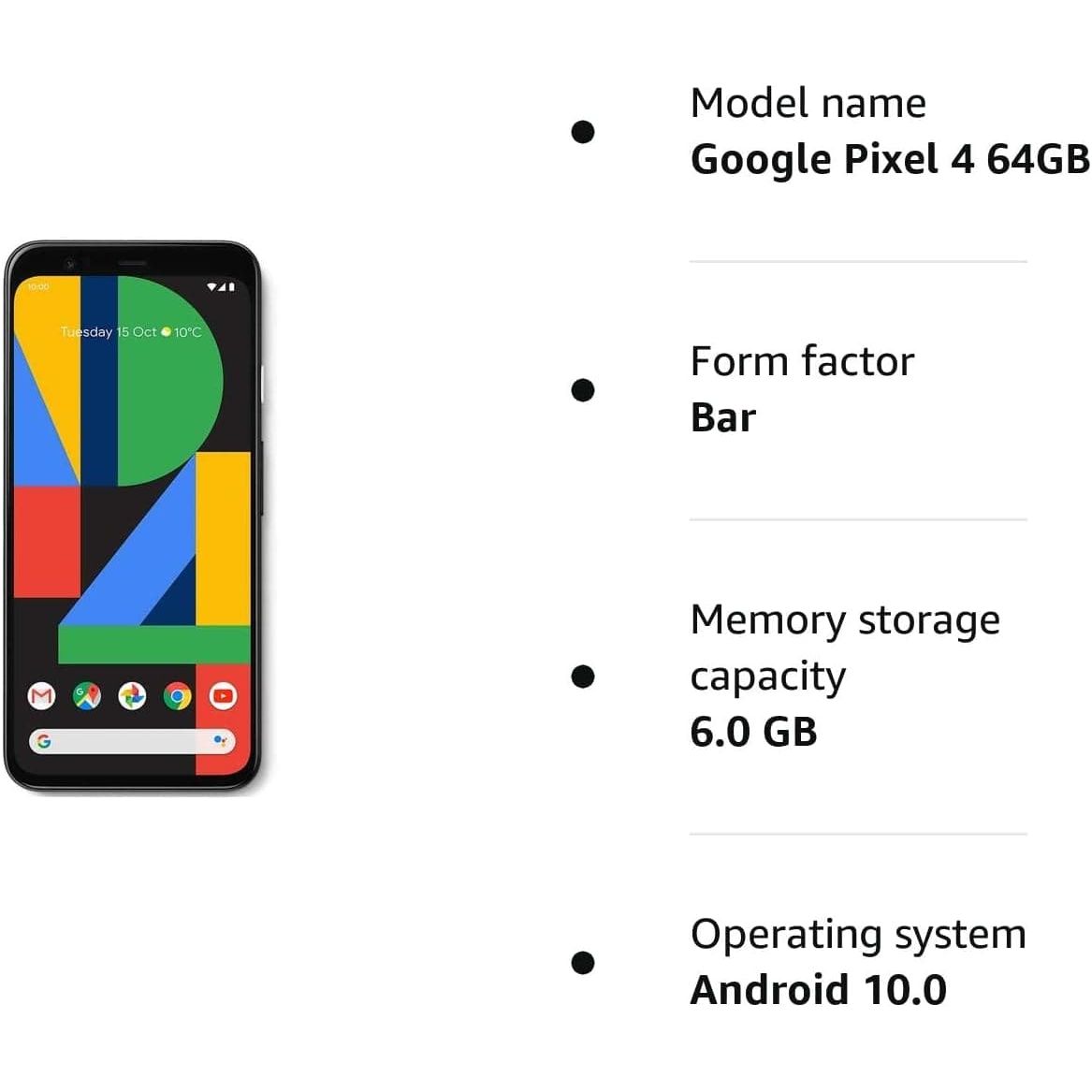 Buy Google,Google Pixel 4 64GB Just Black - Unlocked - Gadcet.com | UK | London | Scotland | Wales| Ireland | Near Me | Cheap | Pay In 3 | Mobile Phone