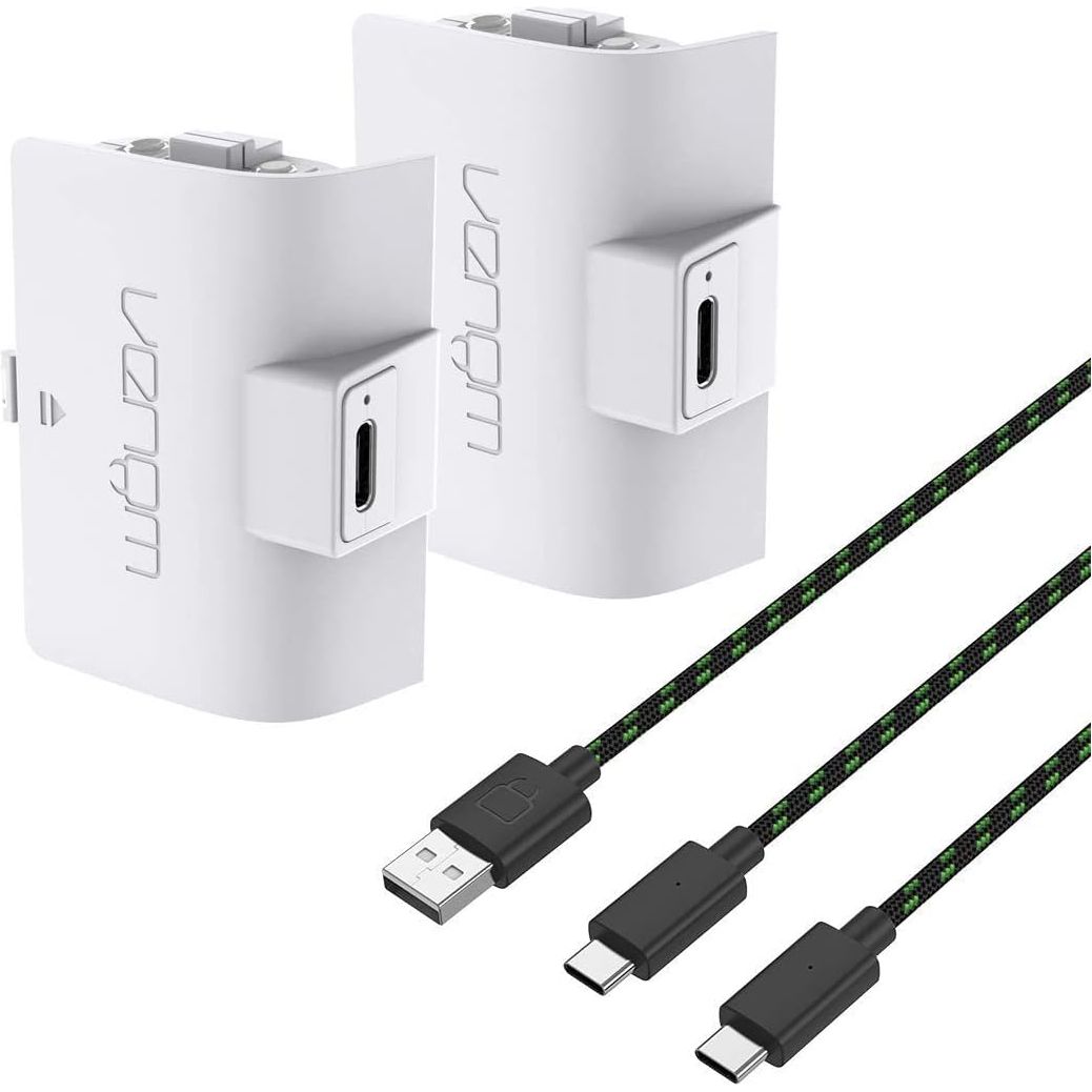 Buy Venom,Venom High Capacity 1100mAh Rechargeable Battery Twin Pack - White for Xbox Series X|S & Xbox One - Gadcet UK | UK | London | Scotland | Wales| Near Me | Cheap | Pay In 3 | Video Game Console & Controller Batteries
