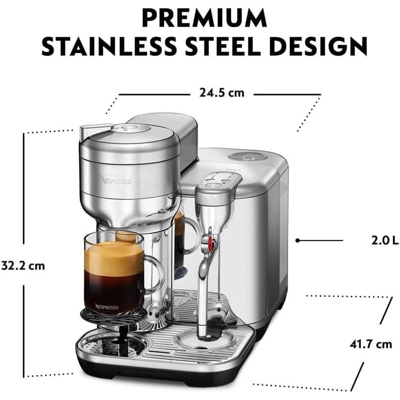 Buy Sage,Nespresso Vertuo Creatista Automatic Pod Coffee Machine with Milk Frother Wand - Stainless Steel - Gadcet UK | UK | London | Scotland | Wales| Near Me | Cheap | Pay In 3 | Coffee Makers & Espresso Machines