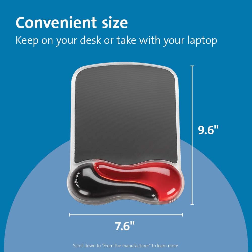 Buy Kensington,Kensington Ergonomic Duo Gel Mouse Mat with Wrist Support – Red/Black (62402), Compatible with Laser & Optical Mice for PC, Laptop, Office, Gaming - Gadcet UK | UK | London | Scotland | Wales| Near Me | Cheap | Pay In 3 | Mouse Pads