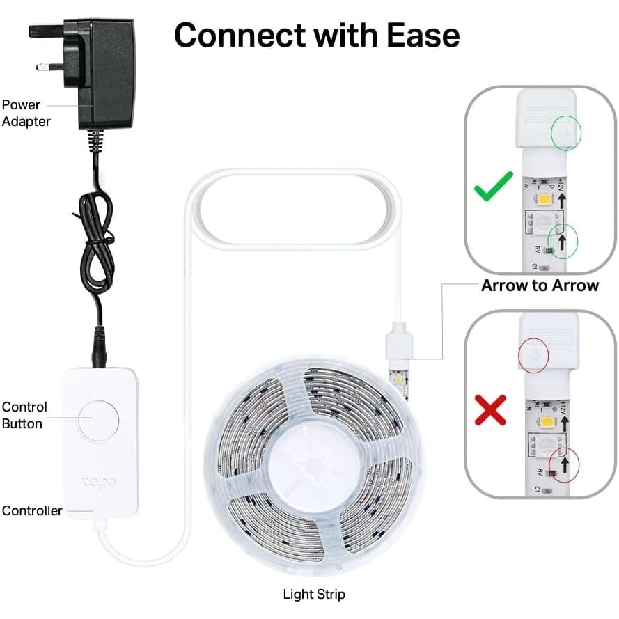 Buy Tapo,Tapo Smart LED Light Strip, 5m, Wi-Fi App Control RGBW Multicolour LED Strip, PU Coating, Works with Alexa & Google Home & Apple HomeKit, Suitable for TV Kitchen DIY Decoration (Tapo L930-5) - Gadcet UK | UK | London | Scotland | Wales| Near Me | Cheap | Pay In 3 | Electronics