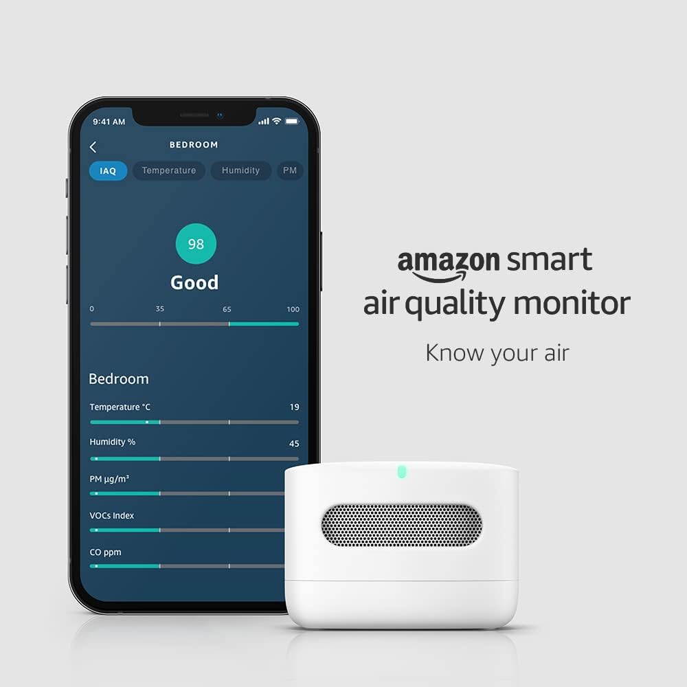 Buy Amazon,Amazon Smart Air Quality Monitor | Know your air, Works with Alexa - Gadcet UK | UK | London | Scotland | Wales| Near Me | Cheap | Pay In 3 |