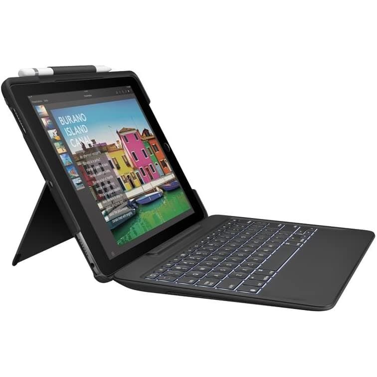 Buy Logitech,Logitech Slim Combo iPad Case with Detachable Keyboard, For iPad Air 3rd Generation (A2152, A2123, A2153, A2154) & iPad Pro 10.5 Inch 2nd Generation (A1701, A1709, A1852), QWERTY UK Layout - Black - Gadcet.com | UK | London | Scotland | Wales| Ireland | Near Me | Cheap | Pay In 3 | Keyboards