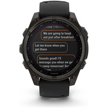 Garmin Fenix 8 Solar Sapphire GPS Smartwatch – 47mm, Carbon Grey Titanium with Black/Grey Silicone Band