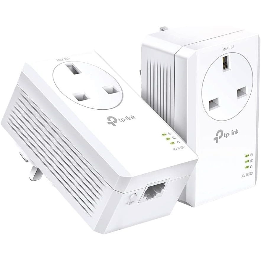 Buy TP-Link,TP-Link TL-PA7017P KIT Gigabit Passthrough Powerline Starter Kit, Data transfer speed Up To 1000 Mbps, Ideal for HD/3D/4K video streaming and Online Gaming, No Configuration required, UK Plug - Gadcet | UK | London | Scotland | Wales| Near Me | Cheap | Pay In 3 | Network Cards & Adapters