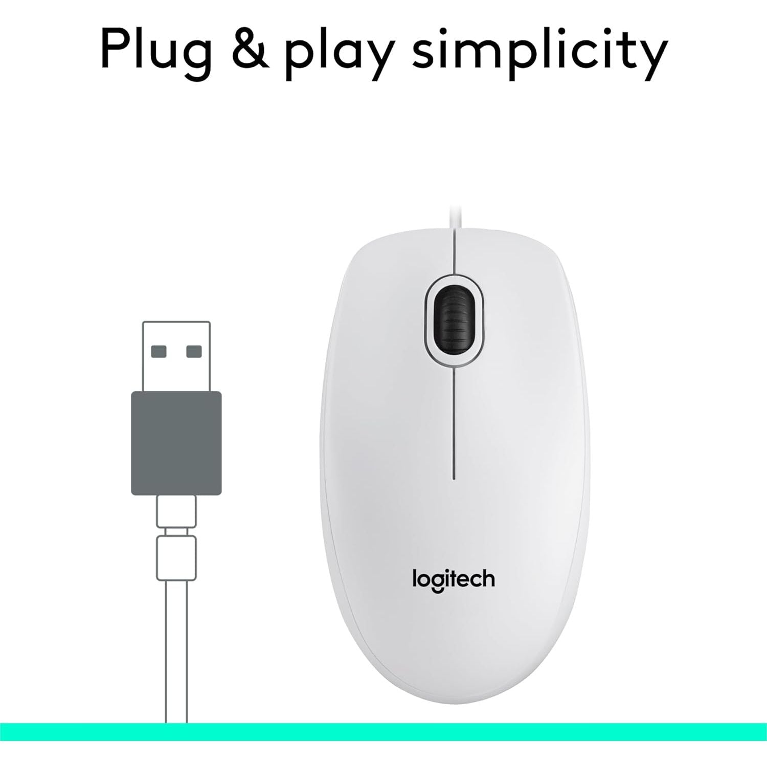 Buy Logitech,Logitech M100 Wired USB Mouse – 1000 DPI Optical Tracking, 3 Buttons, Ambidextrous – Compatible with PC, Mac & Laptop – White - Gadcet UK | UK | London | Scotland | Wales| Near Me | Cheap | Pay In 3 | Keyboard & Mouse
