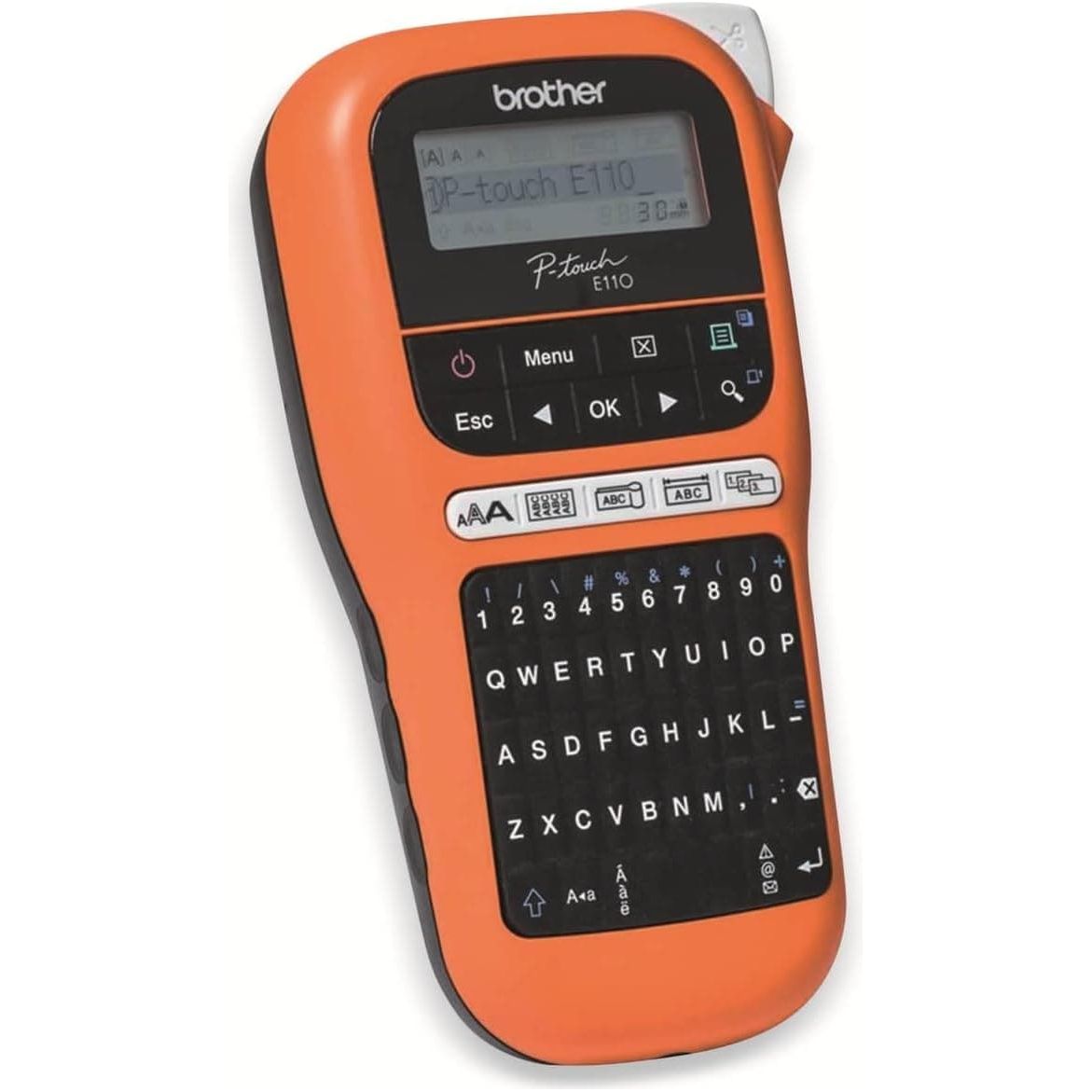 Buy BROTHER,Brother PT-E110 Label Maker, P-Touch Electrician Label Printer, Handheld, QWERTY Keyboard, Up to 12mm Labels, Includes 12mm Black on White Tape Cassette - Gadcet UK | UK | London | Scotland | Wales| Near Me | Cheap | Pay In 3 | Label Makers