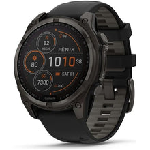 Garmin Fenix 8 Solar Sapphire GPS Smartwatch – 47mm, Carbon Grey Titanium with Black/Grey Silicone Band