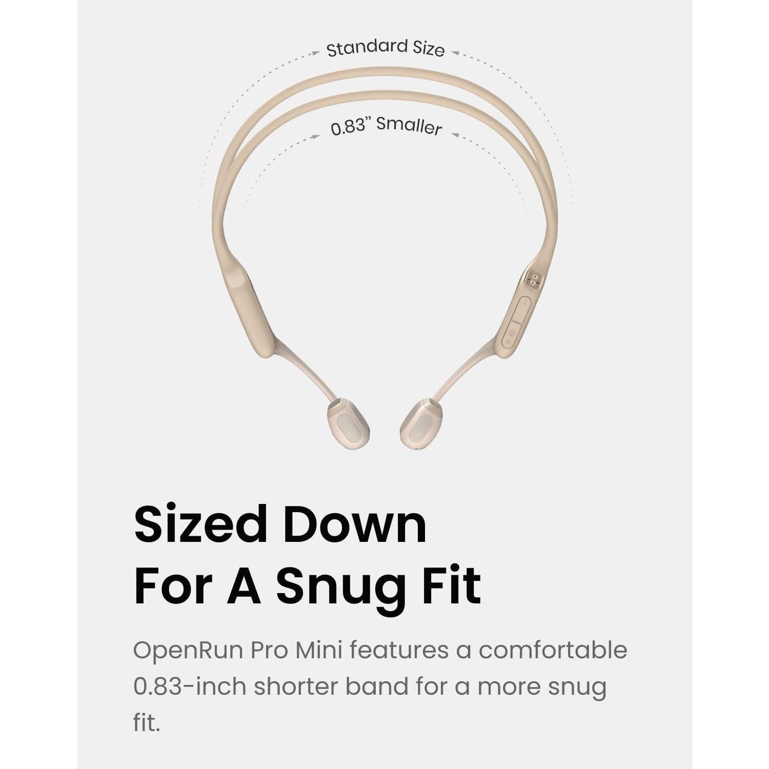 Buy Shokz,Shokz OpenRun Pro Mini Bone Conduction Headphones - Open-Ear Bluetooth, IP55 Waterproof, 10H Playtime, Beige - Gadcet UK | UK | London | Scotland | Wales| Near Me | Cheap | Pay In 3 | Headphones & Headsets