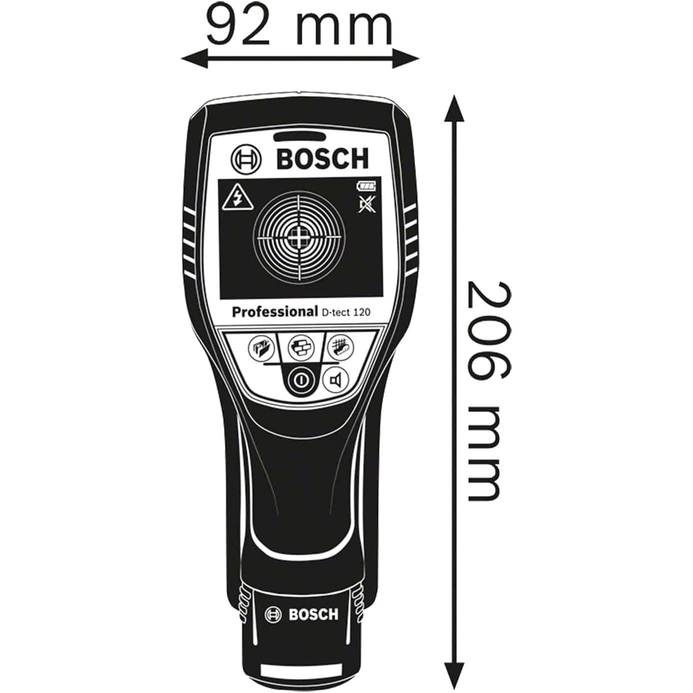 Buy Bosch Professional,Bosch Professional D-tect 120 Wall Scanner with Max Detection - Plastic Pipes, Wooden Studs, Live Cables, Metals - Includes 4xAA Batteries, Cardboard Packaging - Gadcet UK | UK | London | Scotland | Wales| Near Me | Cheap | Pay In 3 | Measuring & Layout Tools