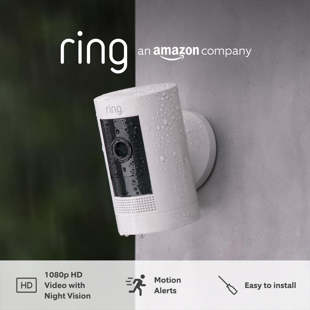 Ring Stick Up Cam Battery HD Wireless Outdoor Security Camera 1080p Video, Two-Way Talk, Wi-Fi, Alexa-Compatible - 1