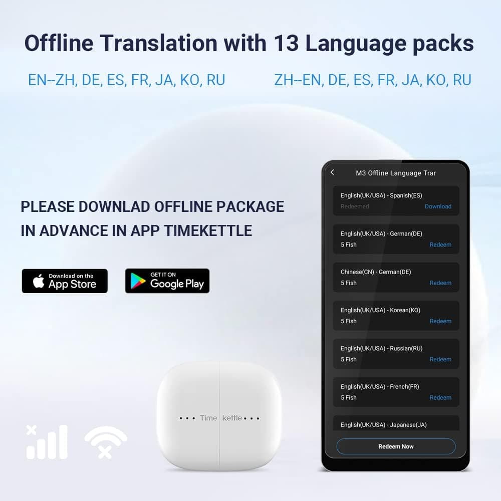 Buy Timekettle,Timekettle M3 Language Translator Earbuds, Two-Way Translator Device with APP for 40 Languages & 93 Accents Online - Gadcet UK | UK | London | Scotland | Wales| Ireland | Near Me | Cheap | Pay In 3 | Earphones