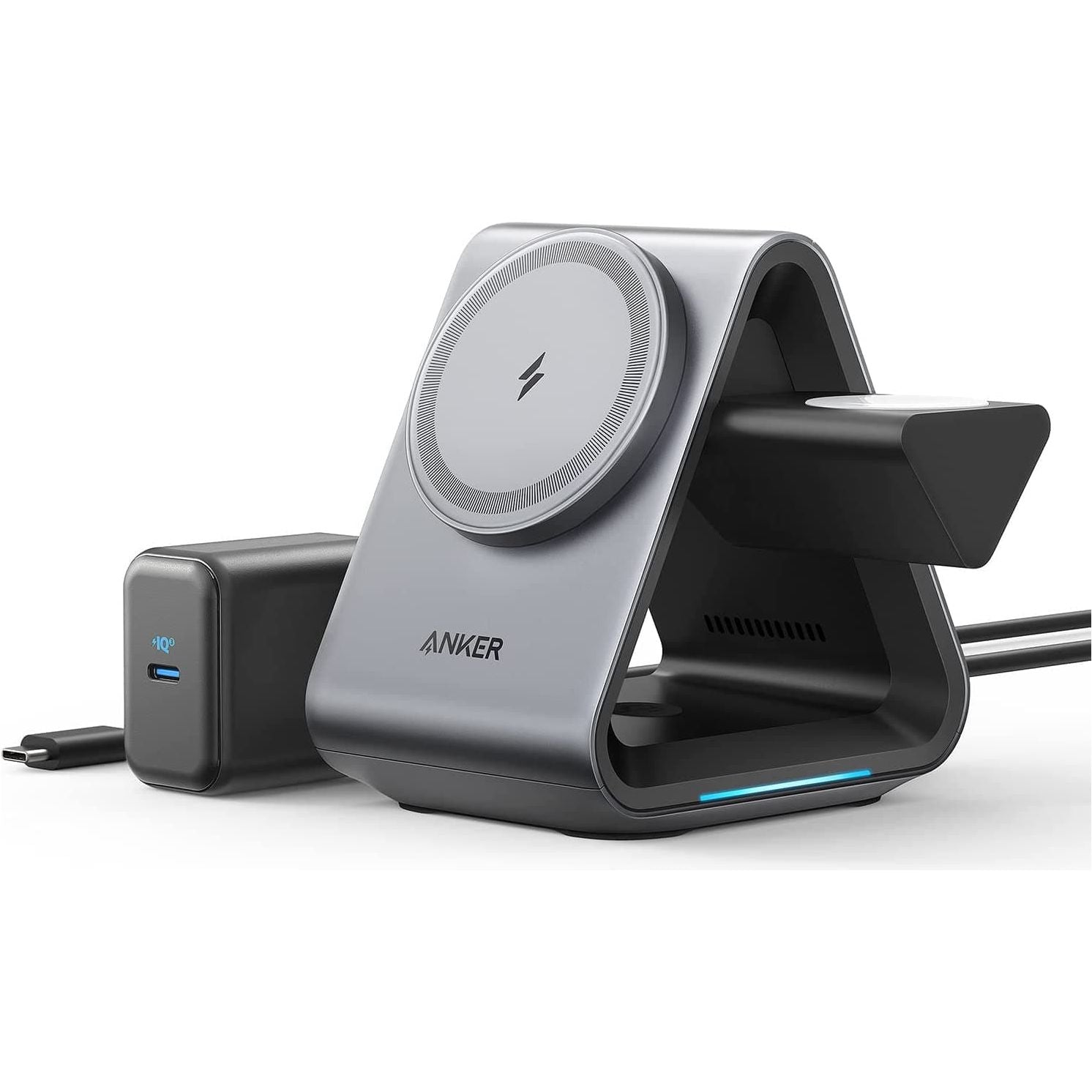 Buy Anker,Anker 737 , MagSafe Charger MagGo Charger (3-in-1 Station) with MFi-Certified 15W Max Fast Charging, For iPhone 14/13 / 12 Series, Apple Watch S8 / 7/6, AirPods 3 / Pro - Gadcet.com | UK | London | Scotland | Wales| Ireland | Near Me | Cheap | Pay In 3 | Power Adapter & Charger Accessories