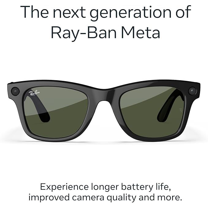 Buy Ray-Ban,Ray-Ban Meta Wayfarer (Gen 2) Smart Glasses – Shiny Black with Green Lenses - Gadcet UK | UK | London | Scotland | Wales| Near Me | Cheap | Pay In 3 | Smart Glasses