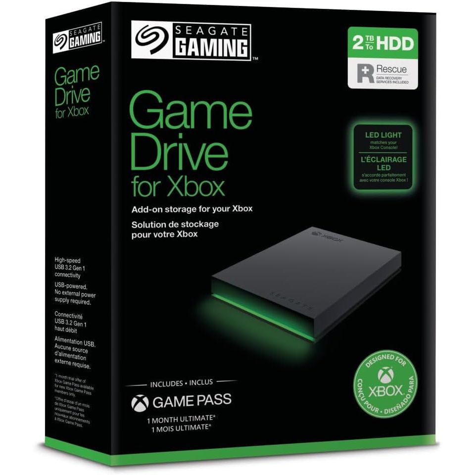 Buy Seagate,Seagate Game Drive for Xbox 2TB – Portable External Hard Drive, USB 3.2 Gen 1, Black with Green LED Bar – Xbox Certified (STKX2000403) - Gadcet UK | UK | London | Scotland | Wales| Near Me | Cheap | Pay In 3 | External Hard drives