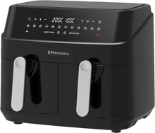 Buy EMtronics,EMtronics EMDAF9LD Dual Air Fryer Extra Large Family Size Double XL 9 Litre Digital with 12 Pre-Set Menus for Oil Free & Low Fat Healthy Cooking, 60-Minute Timer - Black - Gadcet UK | UK | London | Scotland | Wales| Ireland | Near Me | Cheap | Pay In 3 | Kitchen Appliances