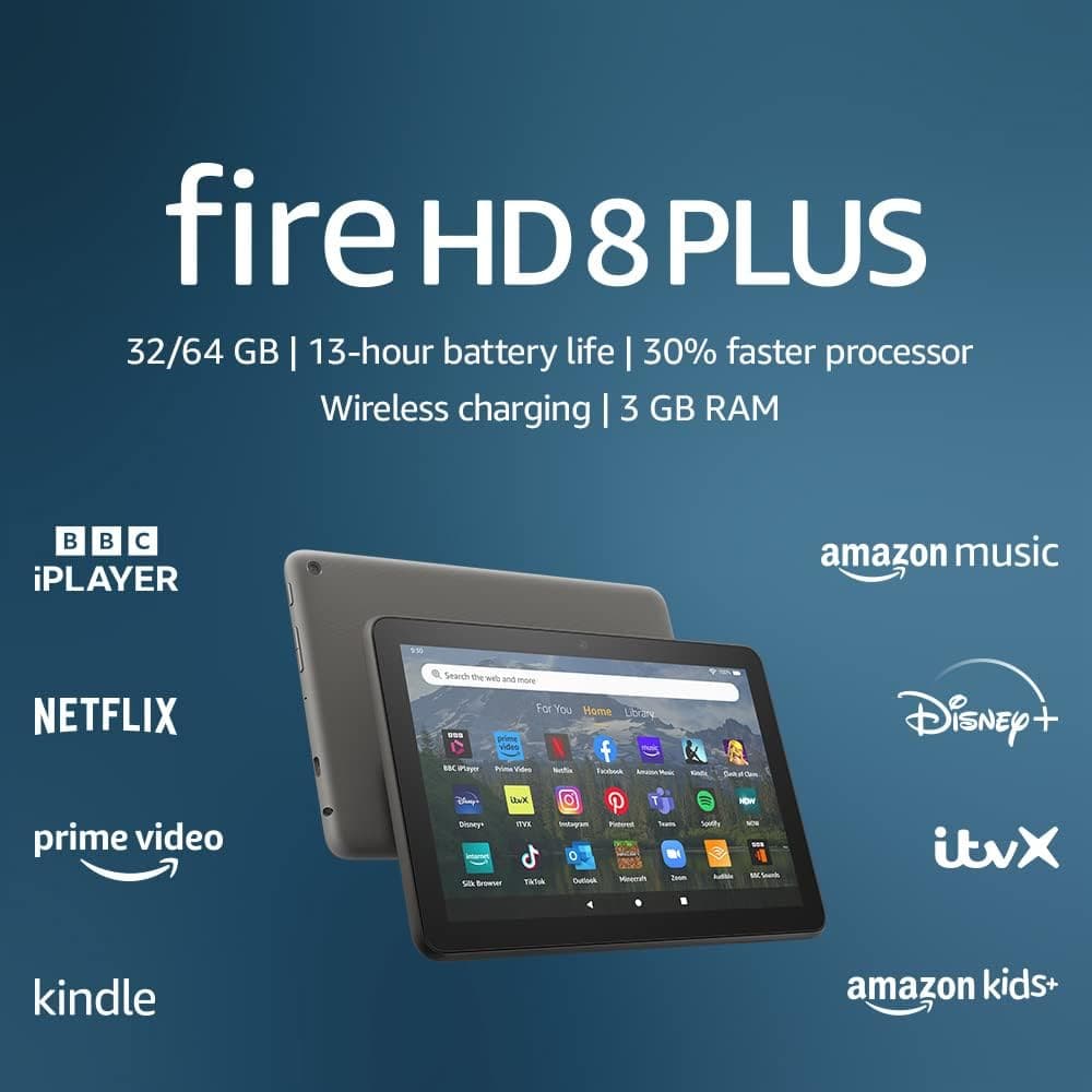 Buy Amazon,Amazon Fire HD 8 Plus 8 Inch 32GB Wi-Fi Tablet - Grey - Gadcet UK | UK | London | Scotland | Wales| Ireland | Near Me | Cheap | Pay In 3 | Tablet Computers