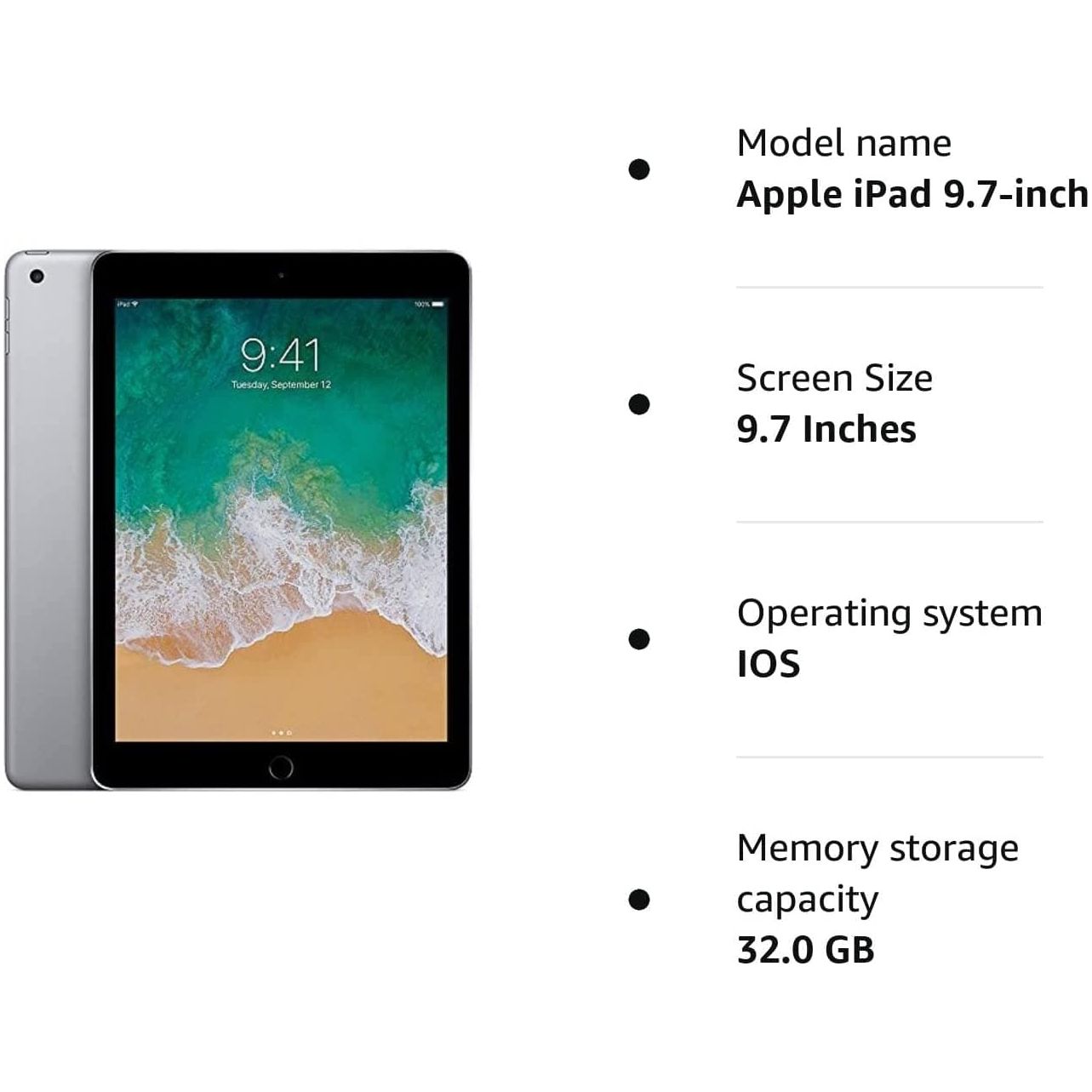 Apple,Apple iPad 9.7 (5th Gen) 32GB (A1822) Wi-Fi - Space Grey - Gadcet.com