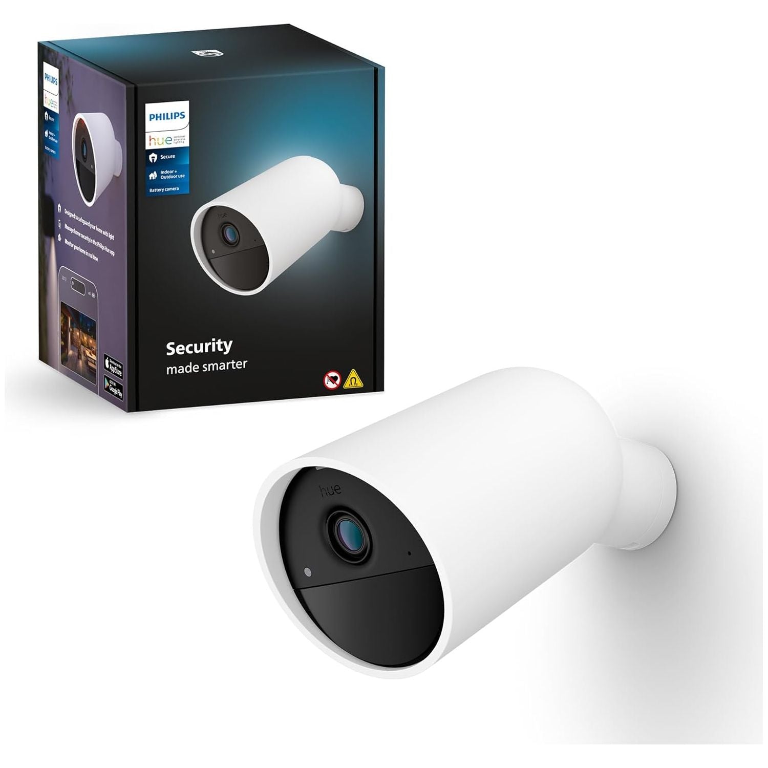 Buy Philips,Philips Hue Secure 1080p Battery-Powered Smart Security Camera – Indoor/Outdoor, Two-Way Talk, White - Gadcet UK | UK | London | Scotland | Wales| Near Me | Cheap | Pay In 3 | Surveillance Cameras