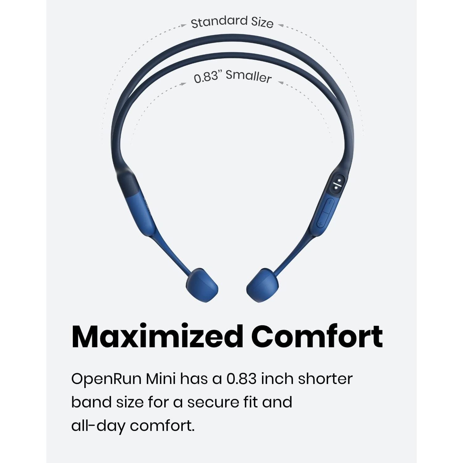 Buy Shokz,Shokz Openrun Mini Bone Conduction Sports Headphones, Bluetooth Wireless Earphones with Mic, 8H Playtime, Open-Ear Waterproof for Running Workout - Blue - Gadcet.com | UK | London | Scotland | Wales| Ireland | Near Me | Cheap | Pay In 3 | Earphones